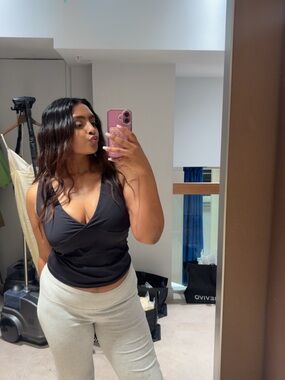 Primark Black Twist-Front V-Neck Tank Top